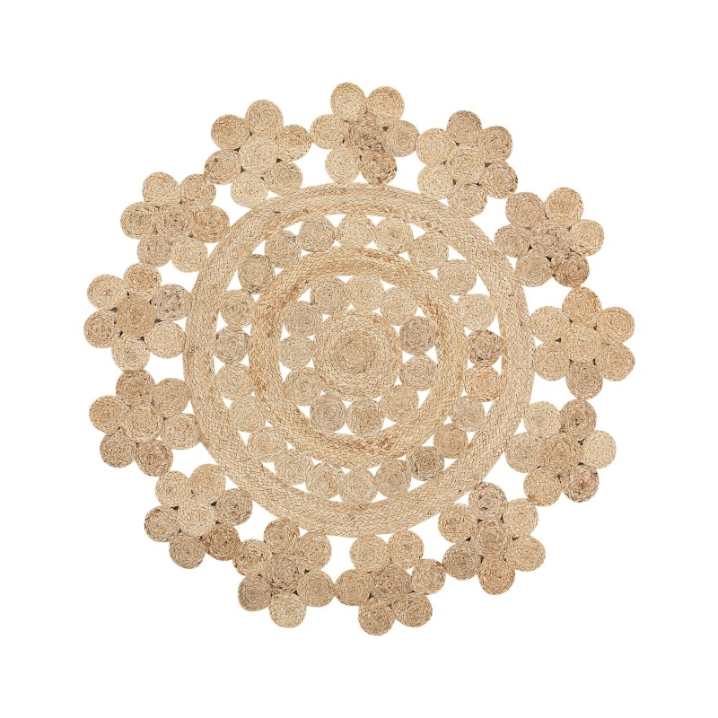 Dywan okrągły z juty ø 120 cm beżowy BIRECIK