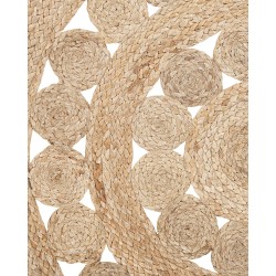 Dywan okrągły z juty ø 120 cm beżowy BIRECIK