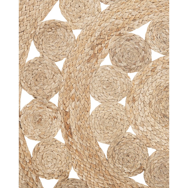 Dywan okrągły z juty ø 120 cm beżowy BIRECIK
