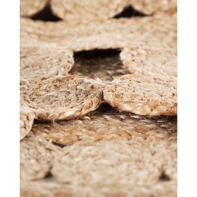 Dywan okrągły z juty ø 120 cm beżowy BIRECIK