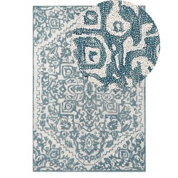 Dywan wełniany 140 x 200 cm biało-niebieski AHMETLI