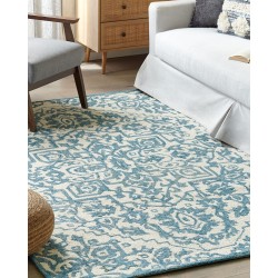 Dywan wełniany 140 x 200 cm biało-niebieski AHMETLI