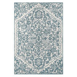 Dywan wełniany 140 x 200 cm biało-niebieski AHMETLI