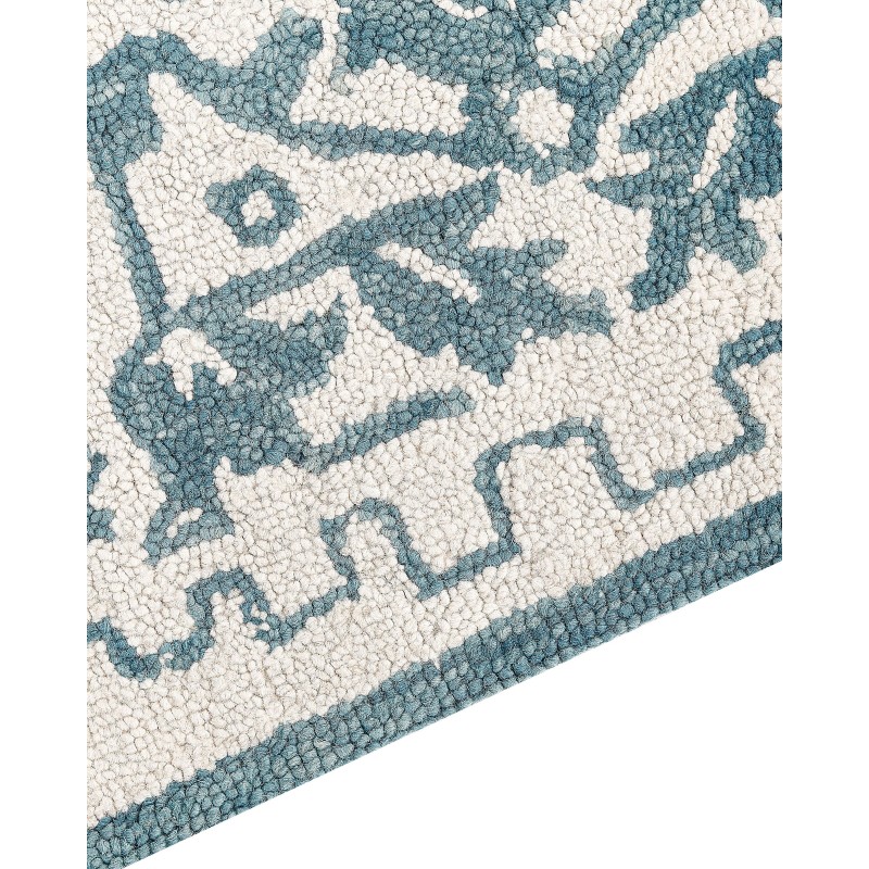 Dywan wełniany 140 x 200 cm biało-niebieski AHMETLI