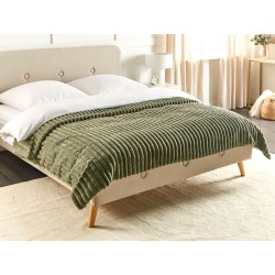Narzuta na łóżko RAKYA Sztuczne futro 200 x 220 cm Zielony