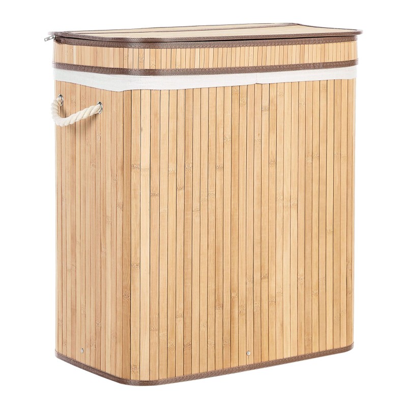 Kosz bambusowy z pokrywką jasne drewno KALTHOTA