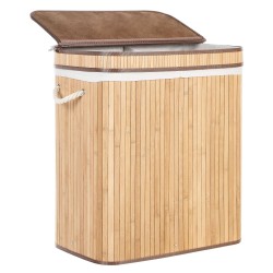 Kosz bambusowy z pokrywką jasne drewno KALTHOTA