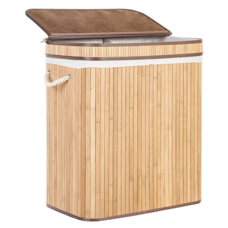 Kosz bambusowy z pokrywką jasne drewno KALTHOTA