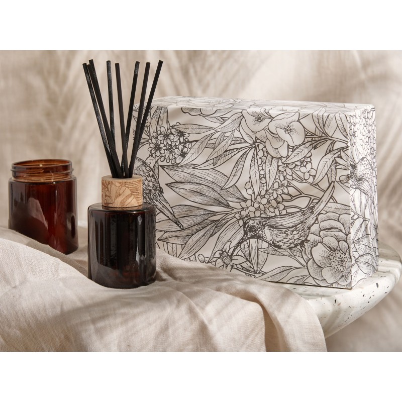 Świeczka zapachowa z patyczkami zapachowymi DARK ELEGANCE Wosk sojowy Nuty kwiatowe