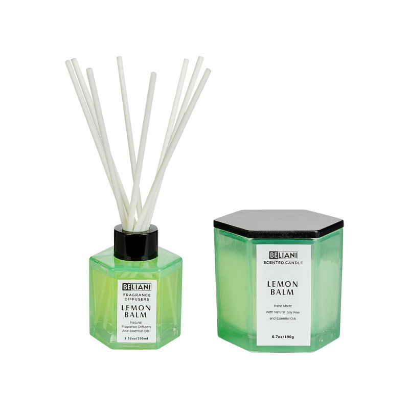 Świeczka zapachowa z patyczkami zapachowymi CLASSY TINT Wosk sojowy Świeże nuty