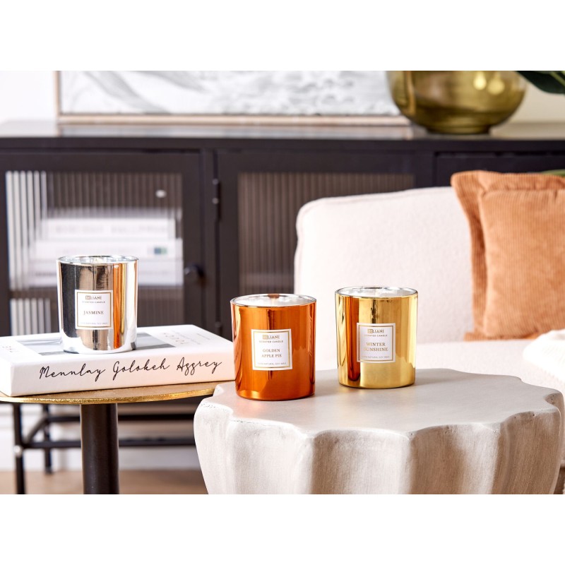 Zestaw 3 świeczek zapachowych METALLIC GLAMOUR Wosk sojowy Nuty słodkie