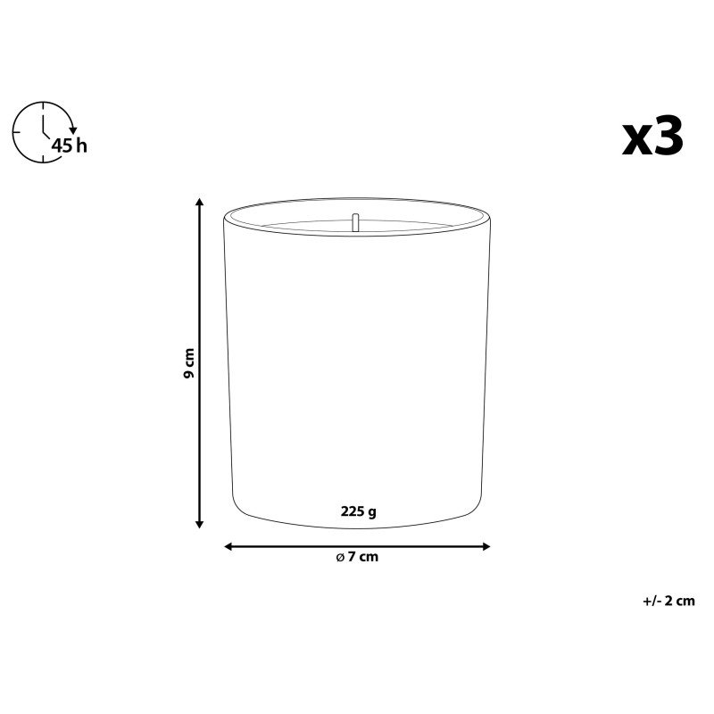 Zestaw 3 świeczek zapachowych METALLIC GLAMOUR Wosk sojowy Nuty słodkie