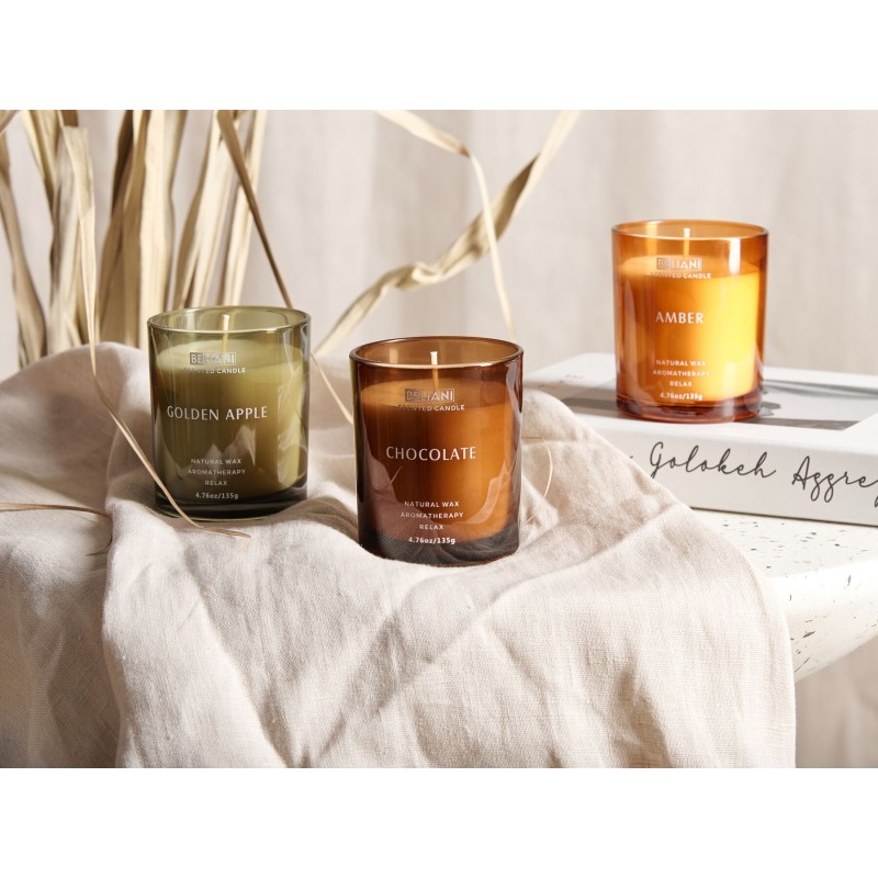 Zestaw 3 świeczek zapachowych SHEER JOY Wosk sojowy Nuty owocowe Świeże nuty