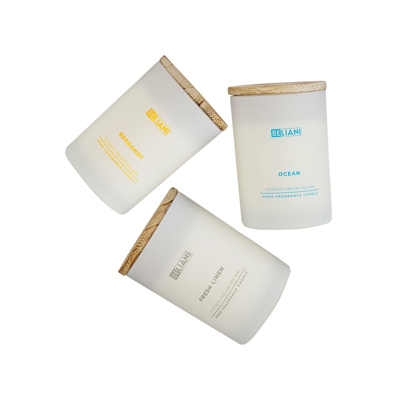 Zestaw 3 świeczek zapachowych SIMPLICITY Wosk sojowy Nuty owocowe Świeże nuty