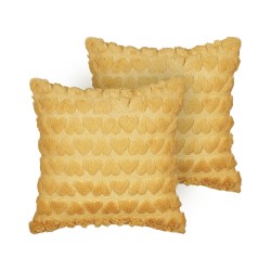 2 poduszki dekoracyjne tuftowane w serca 45 x 45 cm żółte ASTRANTIA