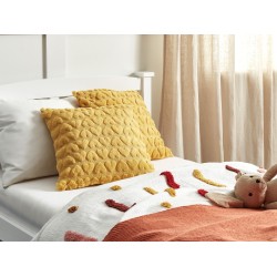 2 poduszki dekoracyjne tuftowane w serca 45 x 45 cm żółte ASTRANTIA