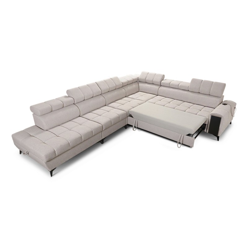 Venna XII corner sofa with a sleeping function and USB port - elegance and functionality in one!