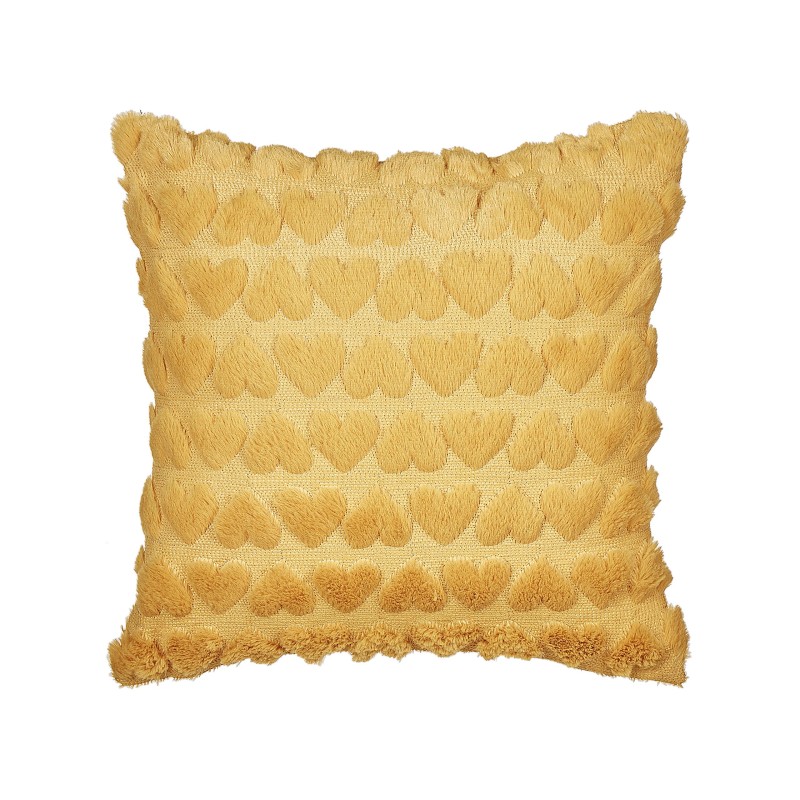 2 poduszki dekoracyjne tuftowane w serca 45 x 45 cm żółte ASTRANTIA