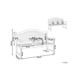 Ławka ogrodowa HILO 150 cm Drewno akacjowe Brązowy