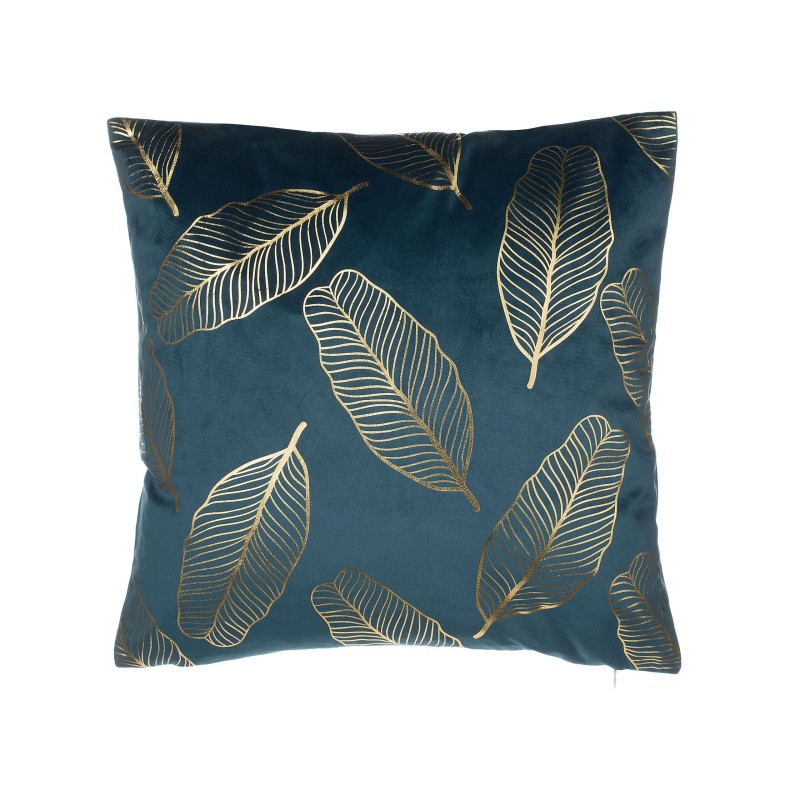 Zestaw 2 poduszek dekoracyjnych FREESIA Welur 45 x 45 cm Lazurowy Wzór roślinny