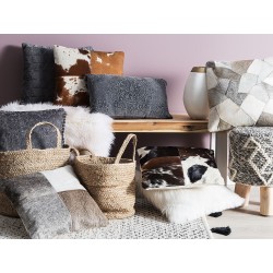 Poduszka dekoracyjna LALAM Bawełna 45 x 45 cm Szary Wzór zygzak