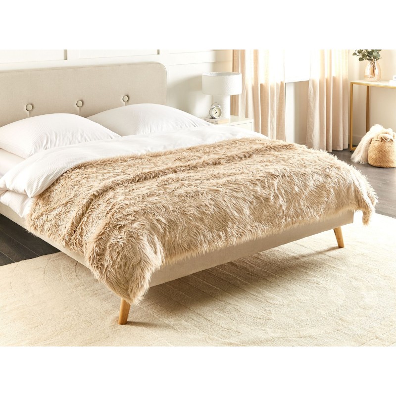 Narzuta na łóżko DELICE 200 x 220 cm Jasnobrązowy