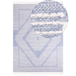 Dywan bawełniany 160 x 230 cm niebiesko-biały ANSAR