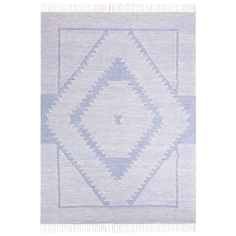 Dywan bawełniany 160 x 230 cm niebiesko-biały ANSAR