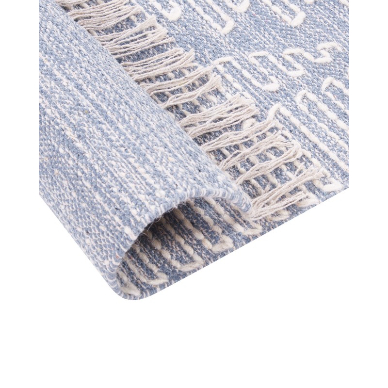 Dywan bawełniany 160 x 230 cm niebiesko-biały ANSAR