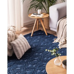 Dywan wełniany 140 x 200 cm niebieski SAVRAN