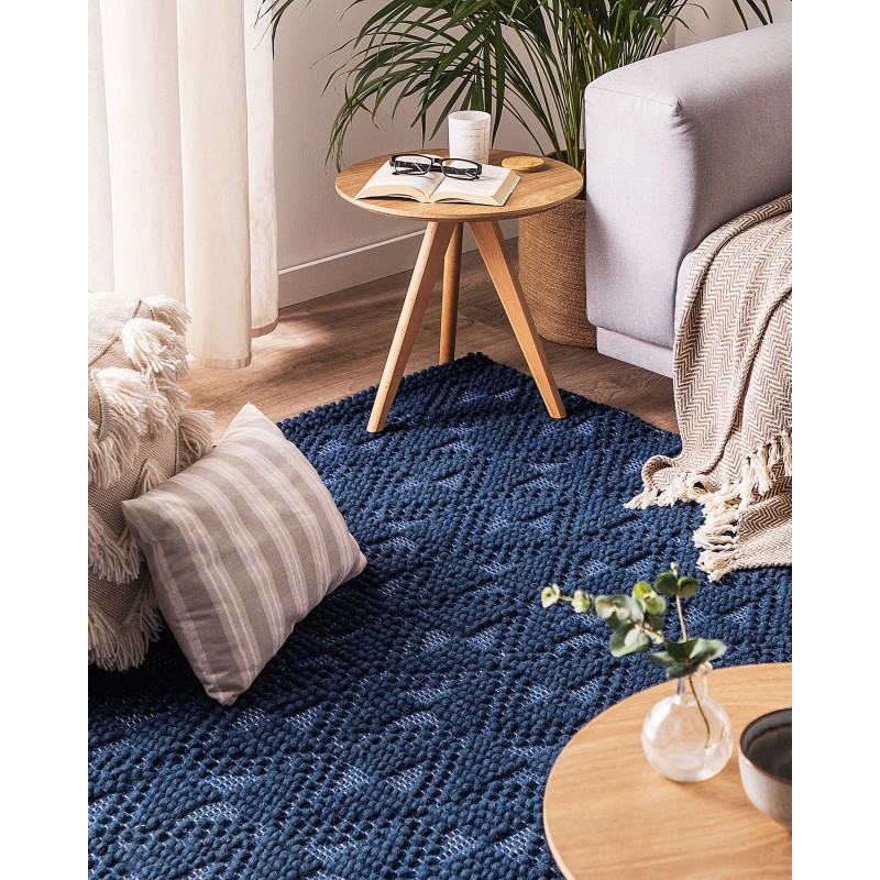 Dywan wełniany 140 x 200 cm niebieski SAVRAN