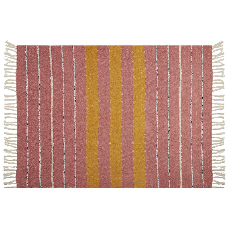 Koc NAIKHU Bawełna 130 x 170 cm Jasnoczerwony