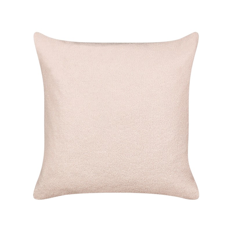Zestaw 2 poduszek dekoracyjnych LEUZEA Boucle 60 x 60 cm Pastelowy róż Jednolity