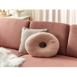 Zestaw 2 poduszek dekoracyjnych HESPERIS Boucle Pastelowy róż Jednolity