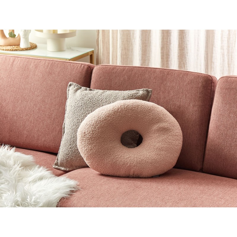 Zestaw 2 poduszek dekoracyjnych HESPERIS Boucle Pastelowy róż Jednolity