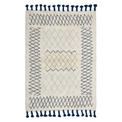 Dywan bawełniany 140 x 200 cm beżowo-niebieski ERZINCAN