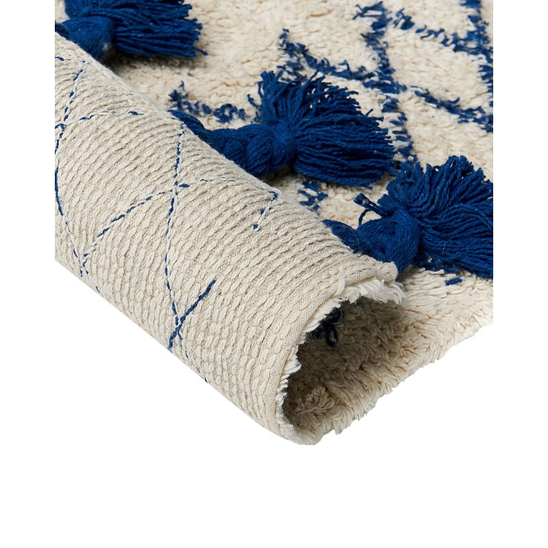 Dywan bawełniany 140 x 200 cm beżowo-niebieski ERZINCAN