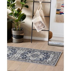 Dywan 60 x 200 cm szary z niebieskim KOTTAR
