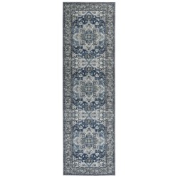 Dywan 60 x 200 cm szary z niebieskim KOTTAR