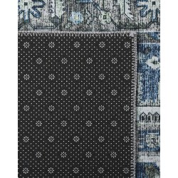 Dywan 60 x 200 cm szary z niebieskim KOTTAR