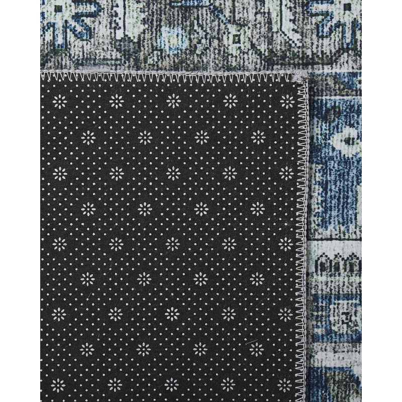 Dywan 60 x 200 cm szary z niebieskim KOTTAR