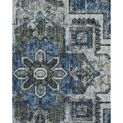 Dywan 60 x 200 cm szary z niebieskim KOTTAR