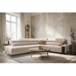 Venna XII corner sofa with a sleeping function and USB port - elegance and functionality in one!