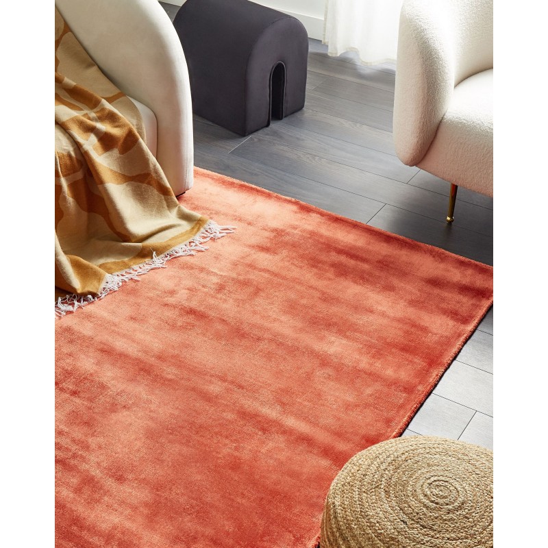 Dywan z wiskozy 140 x 200 cm pomarańczowy GESI II
