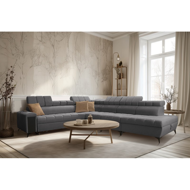 Venna XII corner sofa with a sleeping function and USB port - elegance and functionality in one!