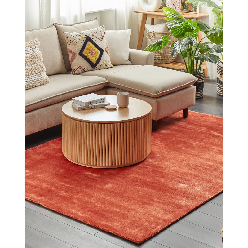 Dywan z wiskozy 140 x 200 cm pomarańczowy GESI II