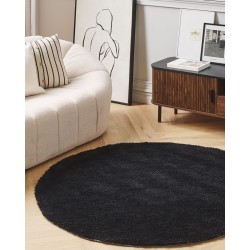 Dywan shaggy okrągły ⌀ 140 cm czarny DEMRE