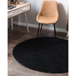 Dywan shaggy okrągły ⌀ 140 cm czarny DEMRE