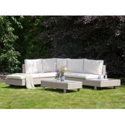 Komplet poszewek na poduchy ogrodowe LANCIANO Złamana biel