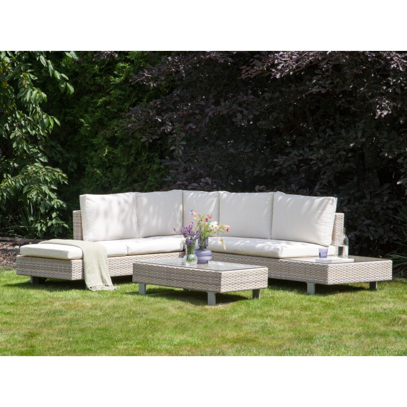 Komplet poszewek na poduchy ogrodowe LANCIANO Złamana biel